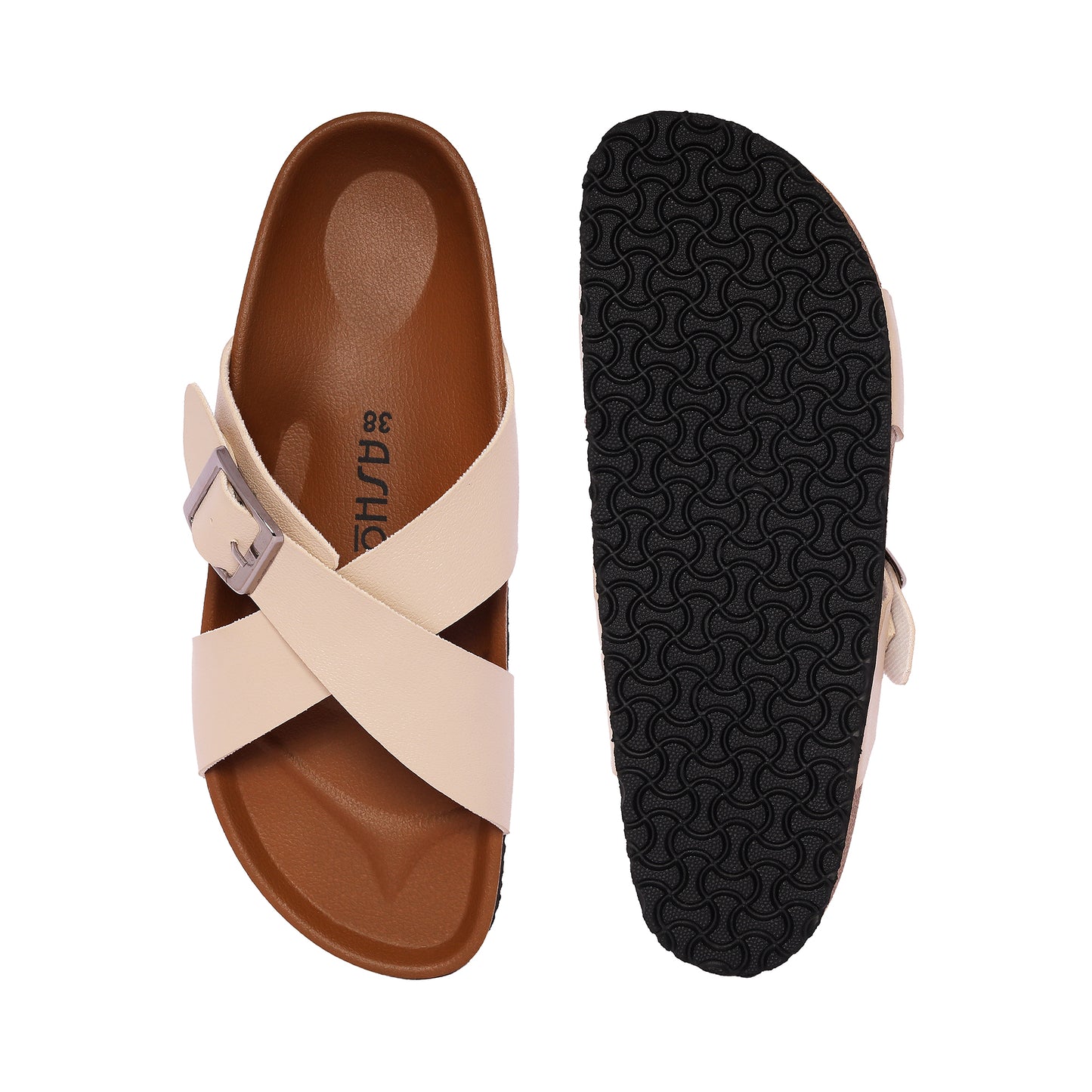 Asho Women's Cross-Strap Buckle Sandal