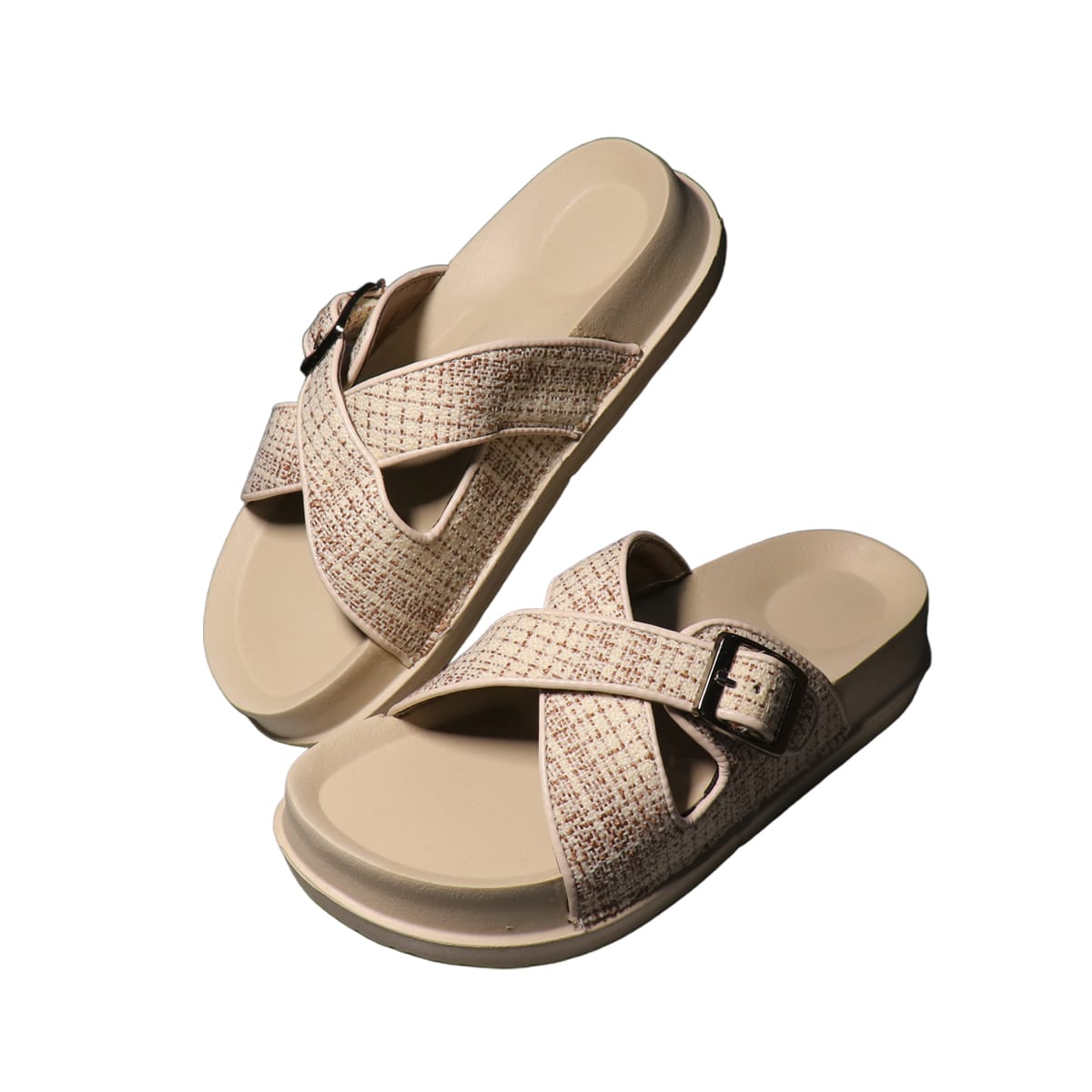 Asho Cross Strap Buckle Comfort Sandal