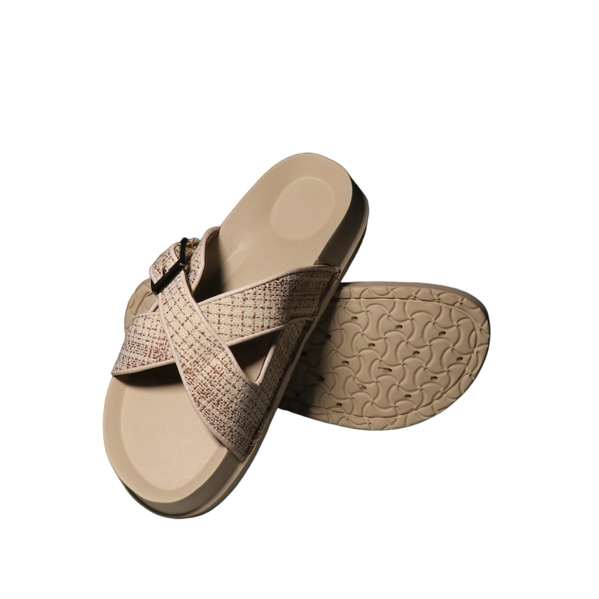 Asho Cross Strap Buckle Comfort Sandal