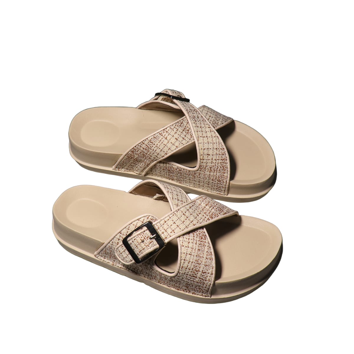 Asho Cross Strap Buckle Comfort Sandal