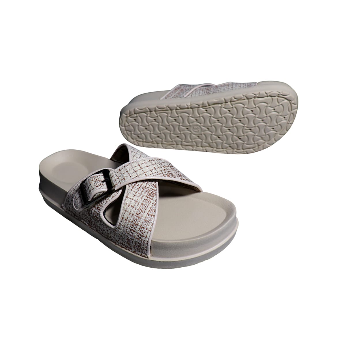 Asho Cross Strap Buckle Comfort Sandal