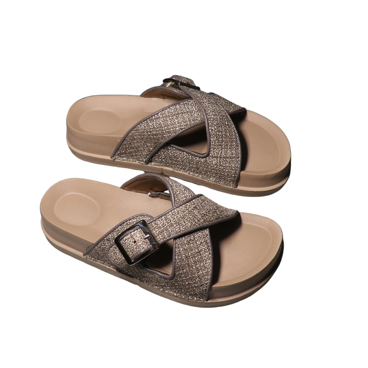 Asho Cross Strap Buckle Comfort Sandal
