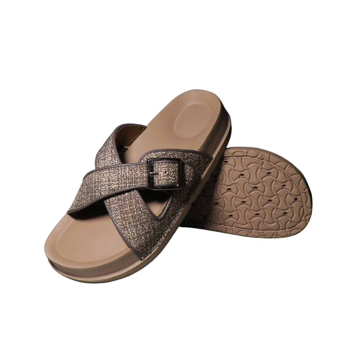 Asho Cross Strap Buckle Comfort Sandal
