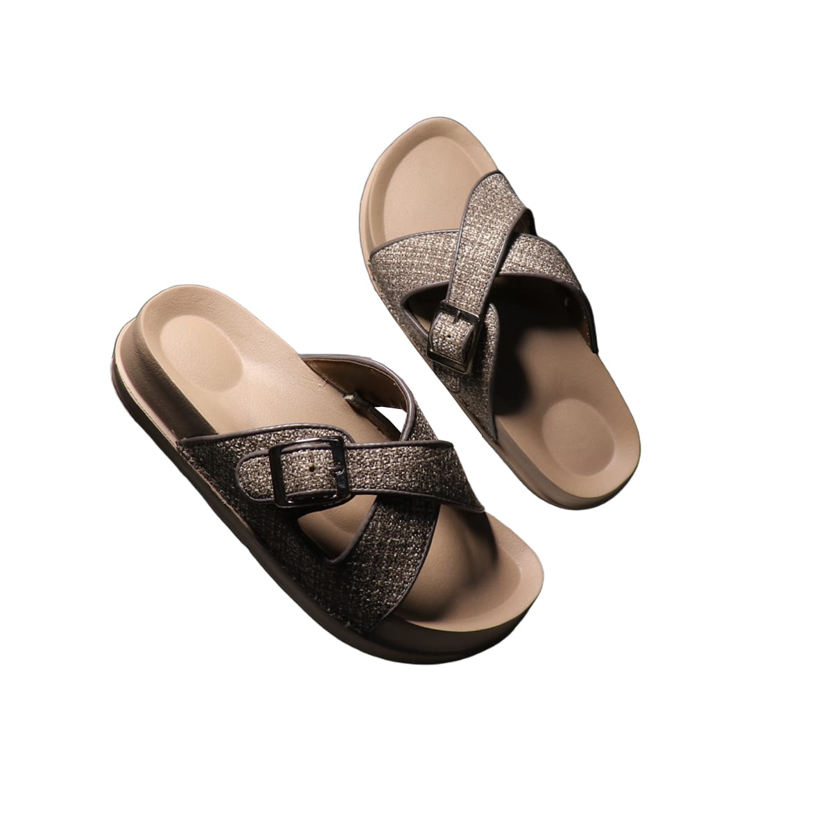 Asho Cross Strap Buckle Comfort Sandal