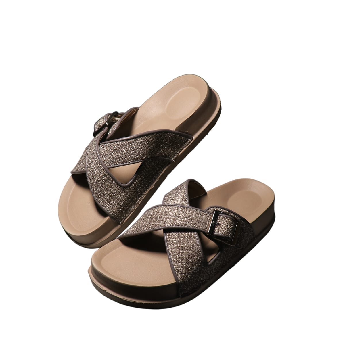Asho Cross Strap Buckle Comfort Sandal