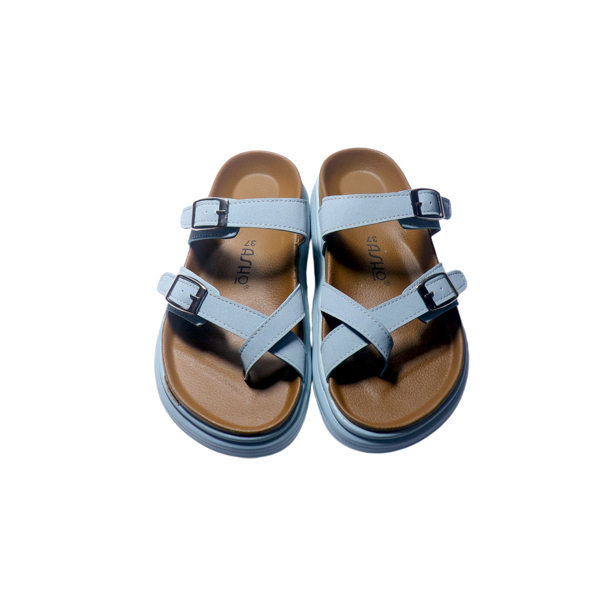 Asho's Dual Strap Buckle Casual Sandal