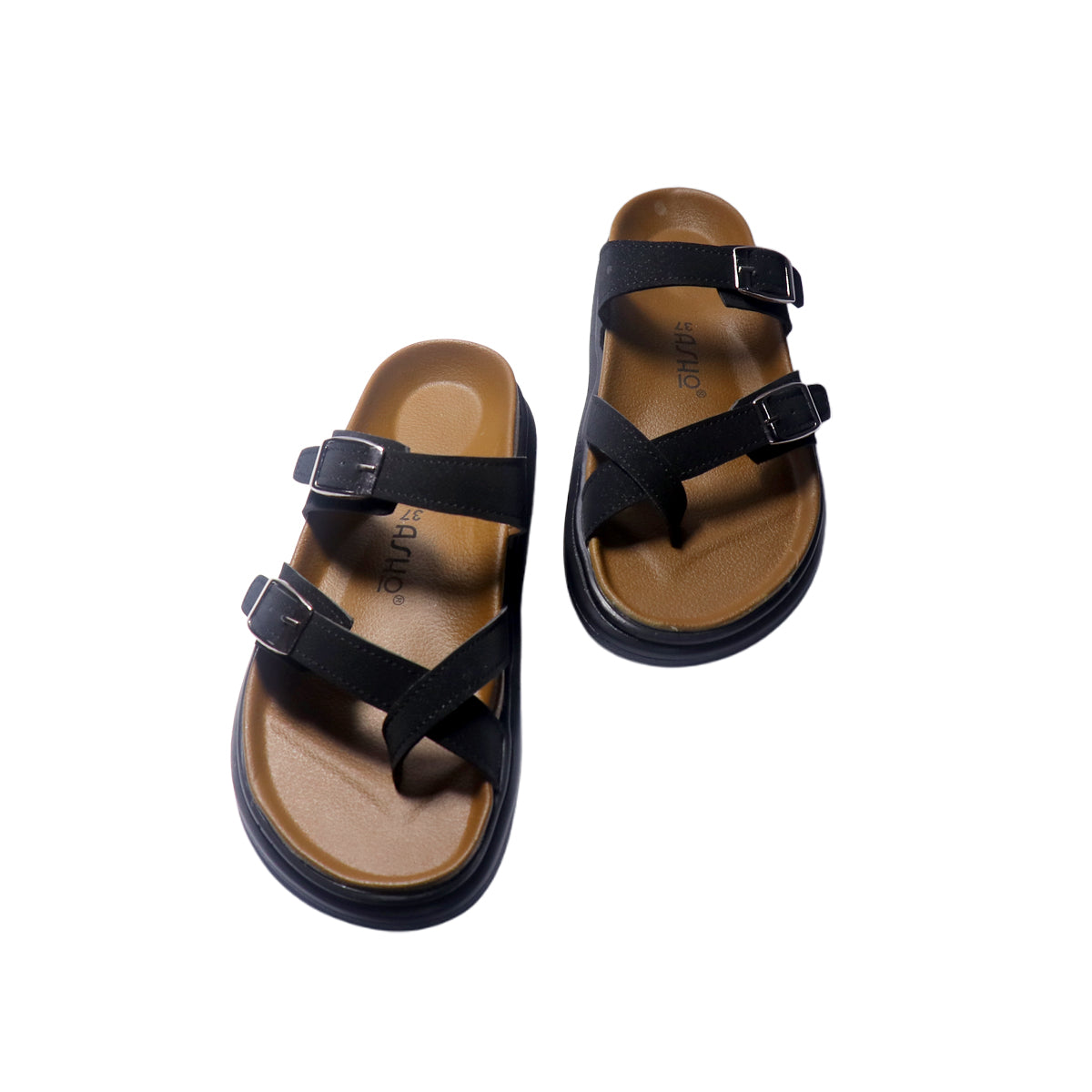 Asho's Dual Strap Buckle Casual Sandal