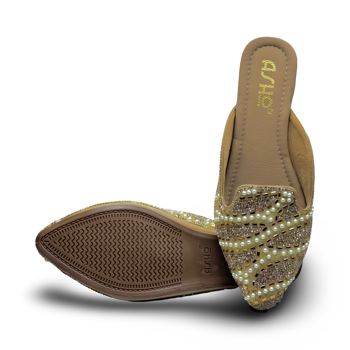 Asho Women’s Ethnic Beaded Embellished Slip-On Flats