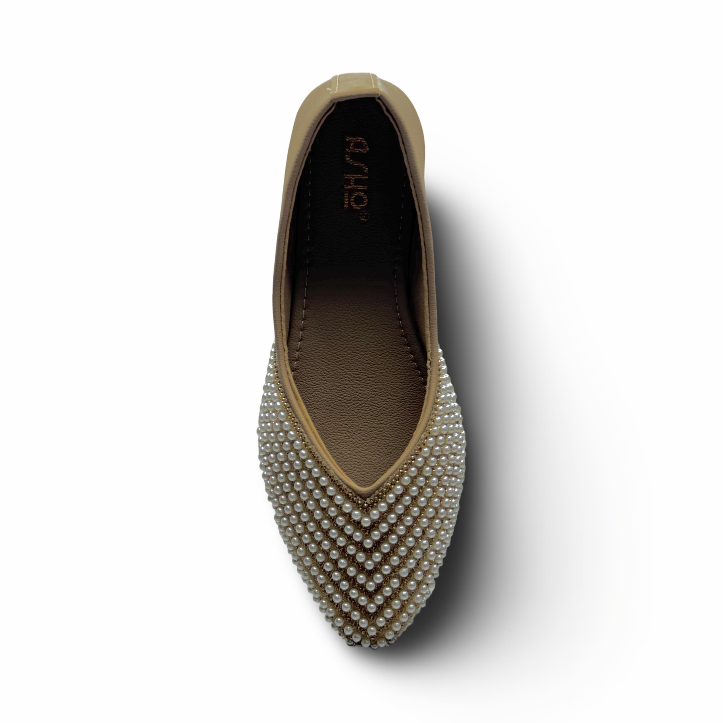 Asho Women’s Pearl Embellished Ethnic Ballerina Flats