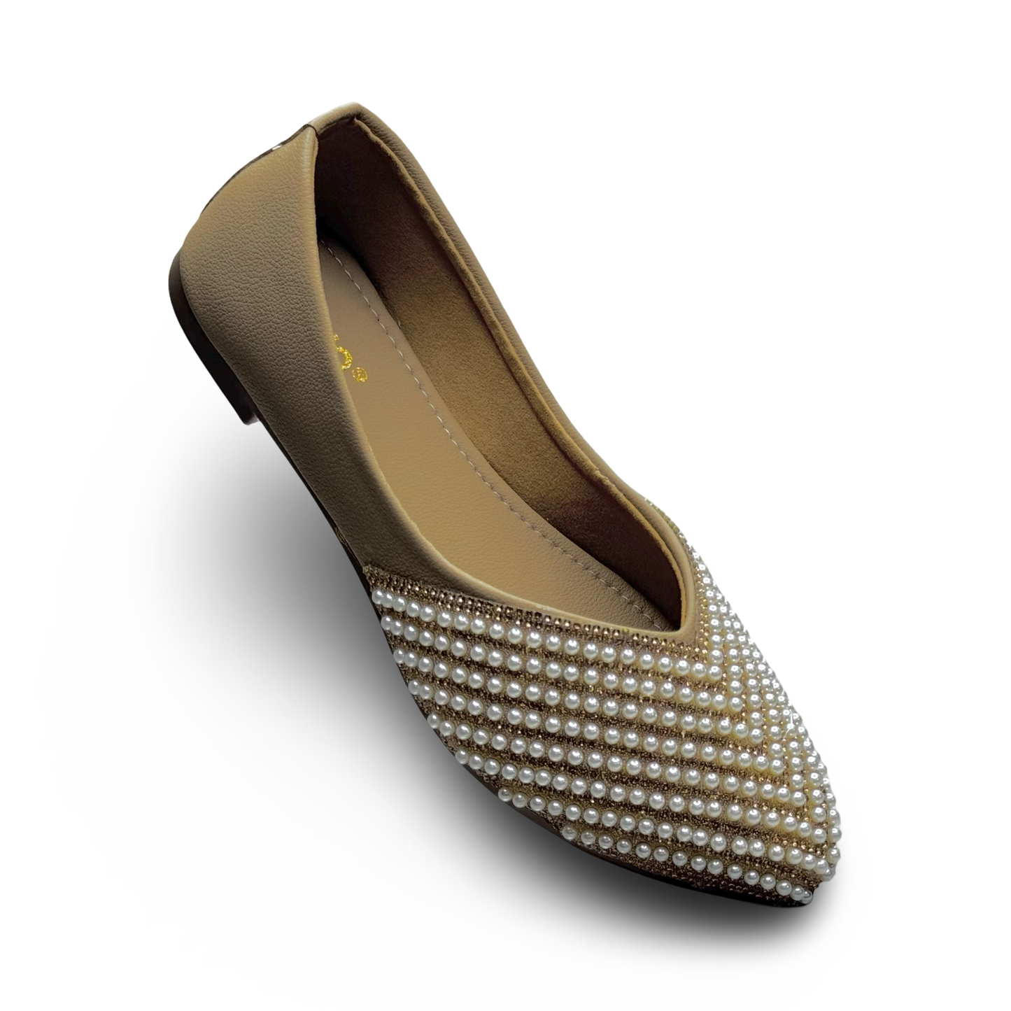 Asho Women’s Pearl Embellished Ethnic Ballerina Flats