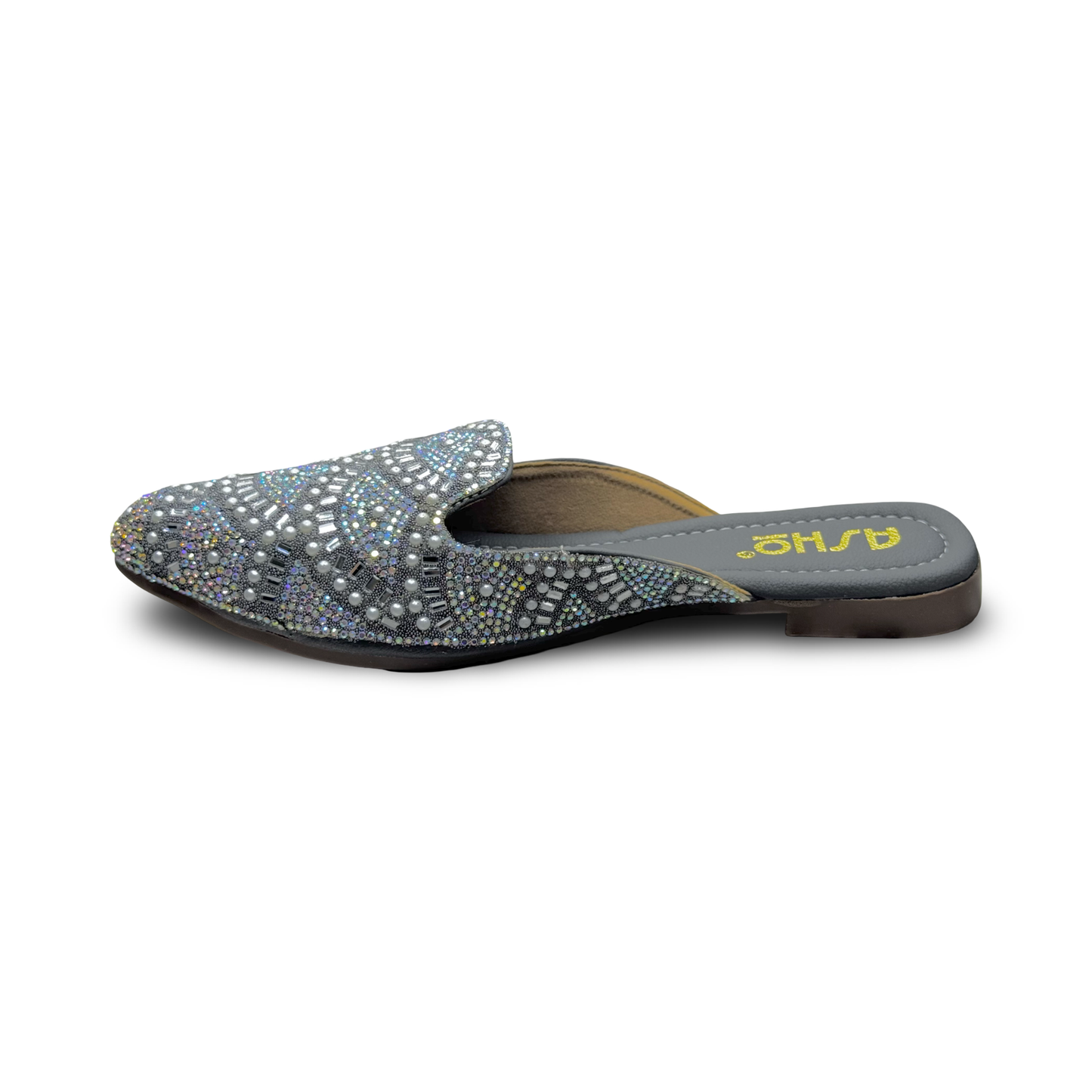 Asho Women’s Crystal & Pearl Work Ethnic Slip-On Mules