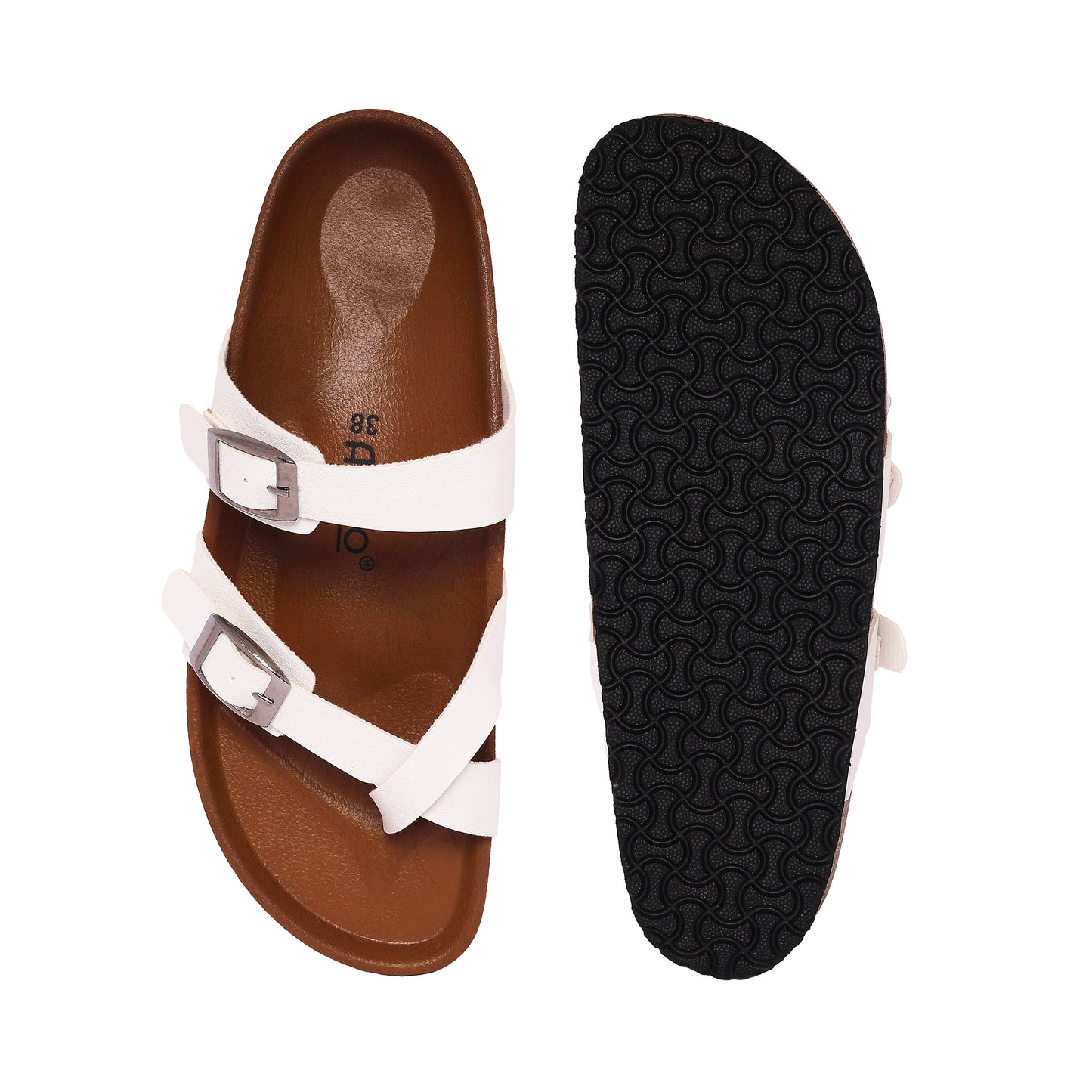Double Buckle Toe Loop Sandal