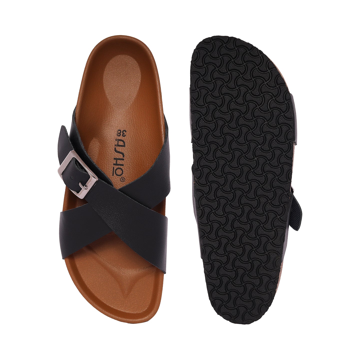 Asho Women's Cross-Strap Buckle Sandal