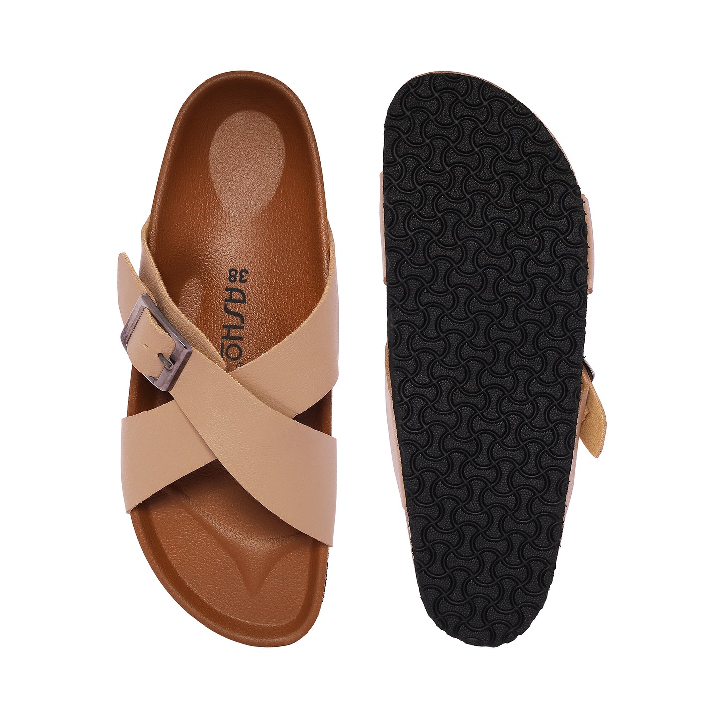 Asho Women's Cross-Strap Buckle Sandal