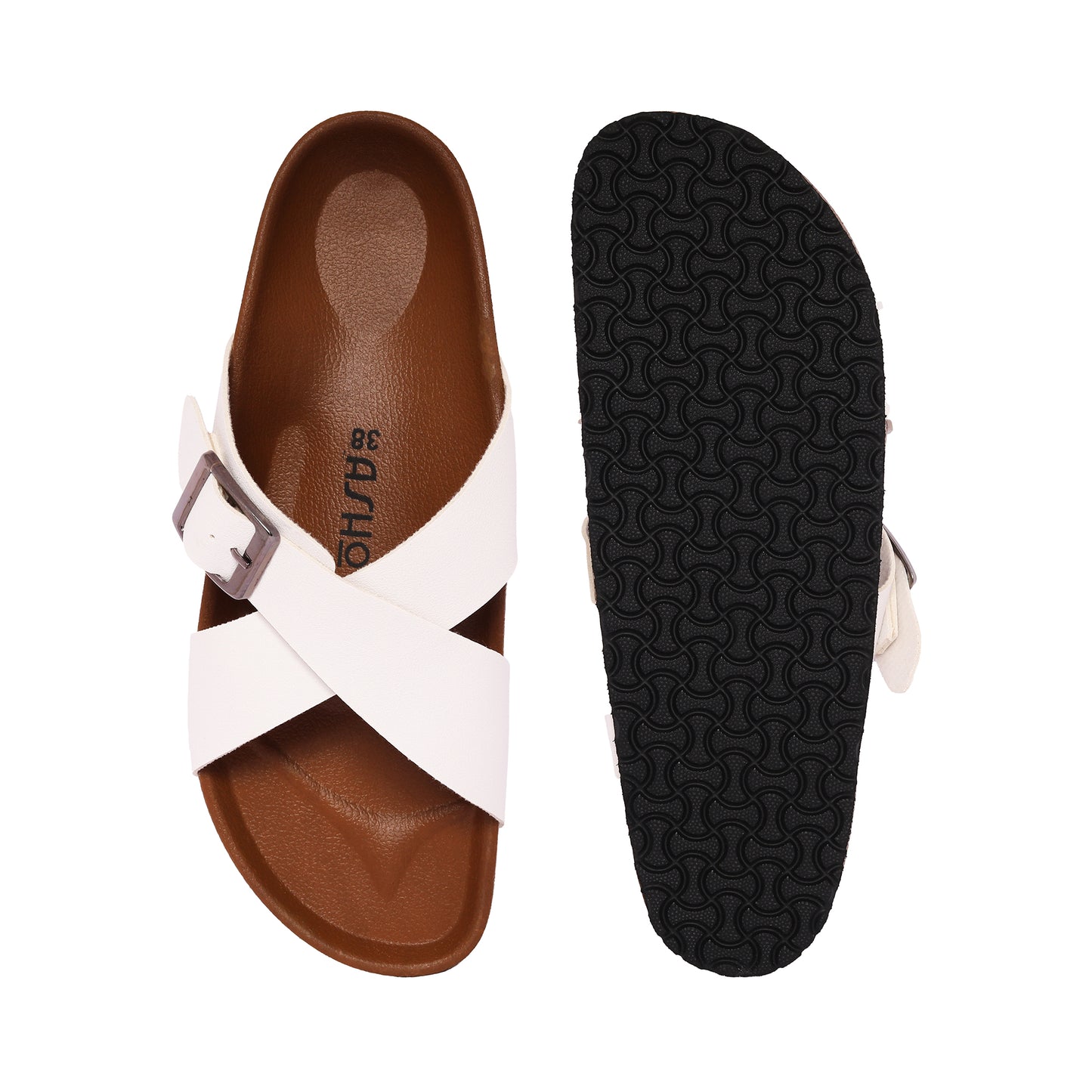 Asho Women's Cross-Strap Buckle Sandal