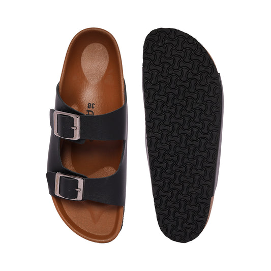 Asho Women's Twin Buckle Cork Sandal