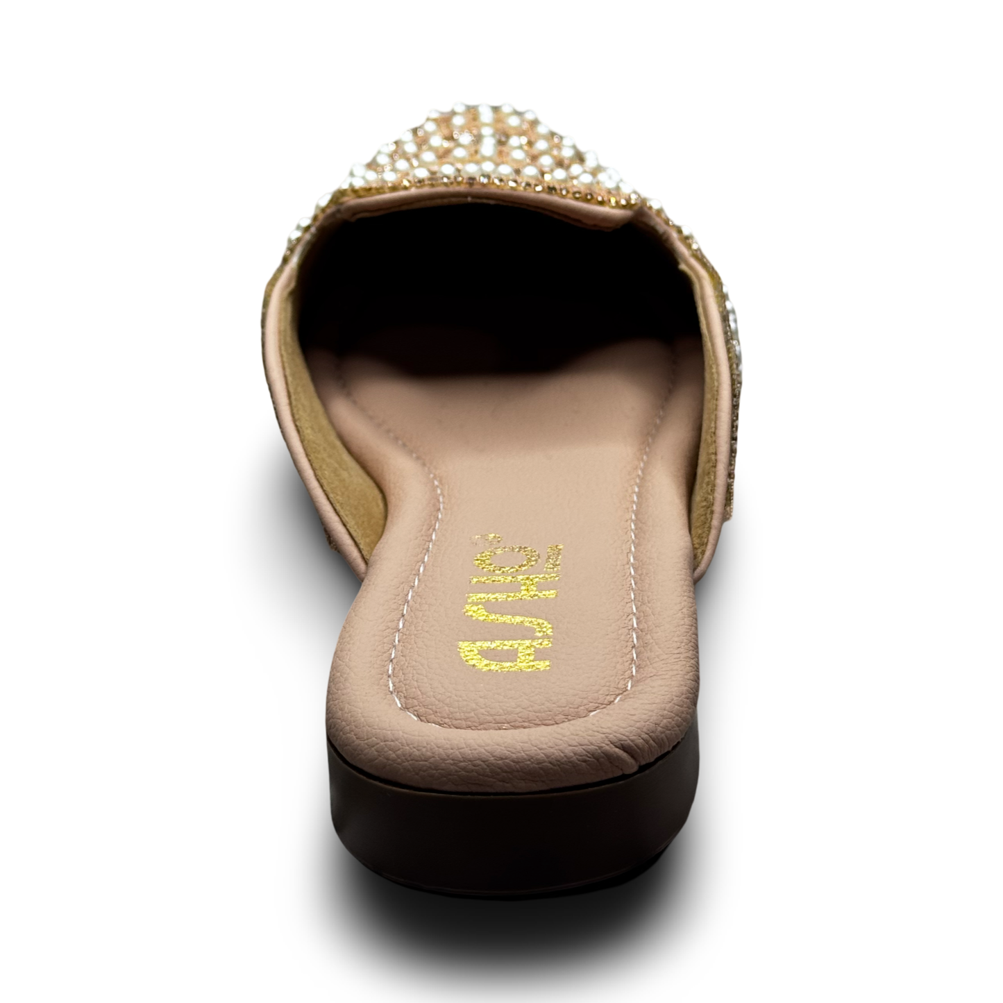 Asho Women’s Crystal & Pearl Work Ethnic Slip-On Mules