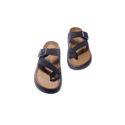 Asho's Cross Strap Buckle Comfort Sandal