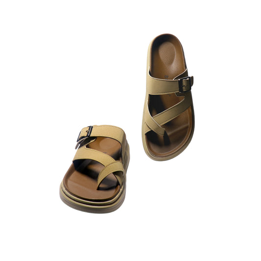 Asho's Cross Strap Buckle Comfort Sandal
