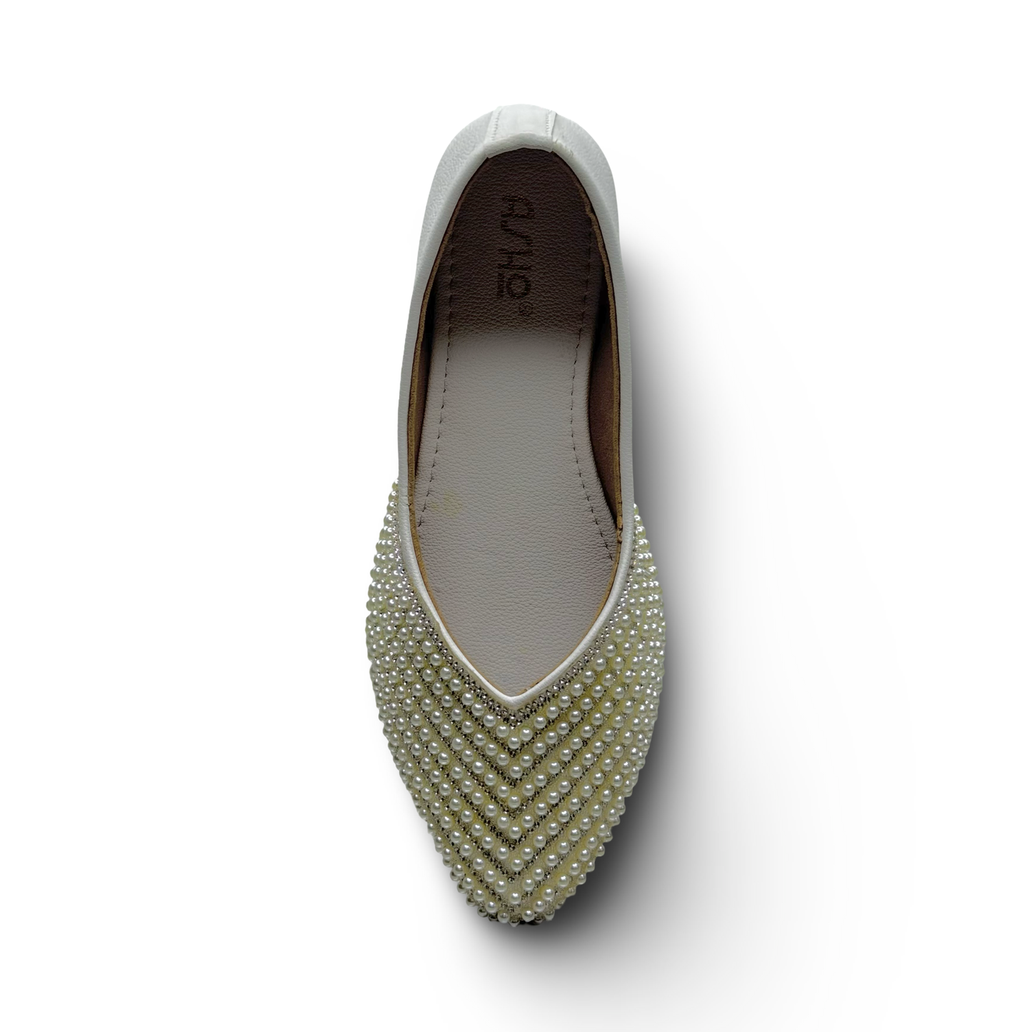 Asho Women’s Pearl Embellished Ethnic Ballerina Flats