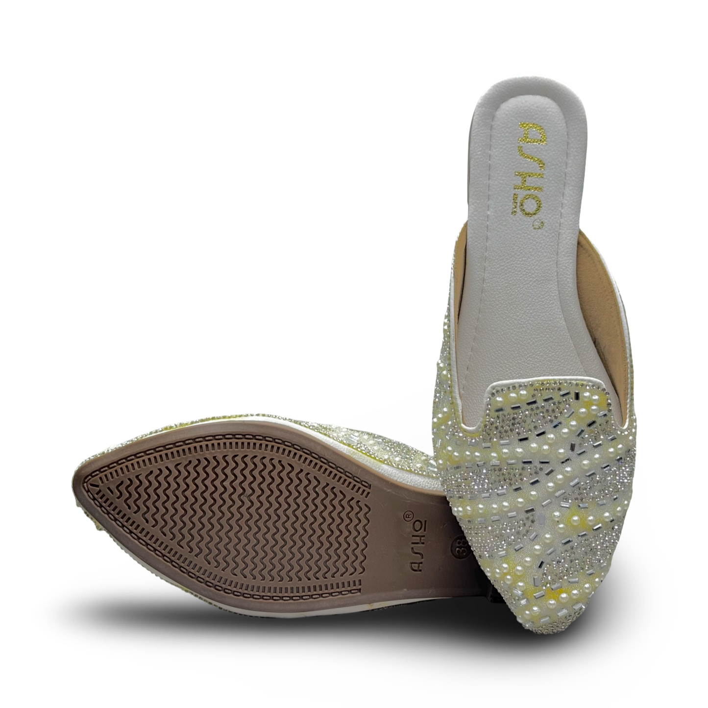 Asho Women’s Ethnic Beaded Embellished Slip-On Flats